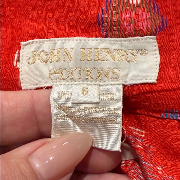 Red Patterned Midi Skirt - Picture 8 of 15